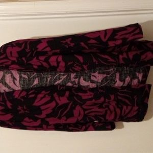 Women's black and burgundy designed  jacket with pockets